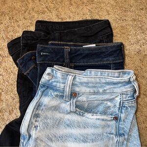 American Eagle Outfitters Black and Light Blue Jeans